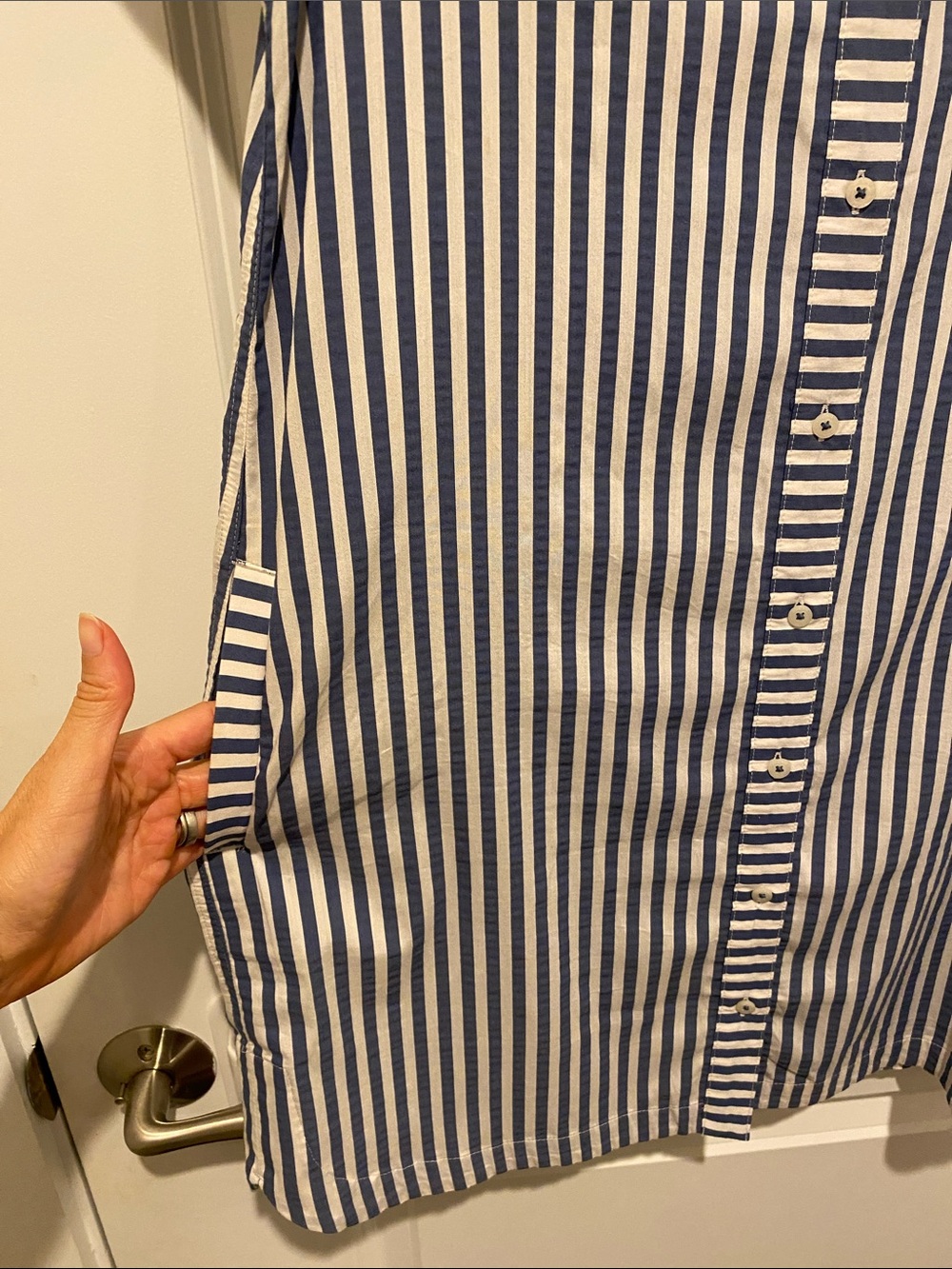 Vineyard Vines Blue and White Striped Button-Up Shirt Dress - Picture 3 of 4